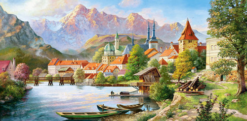 Puzzle-Town in the mountain's shadow (Castorland 4000).jpg